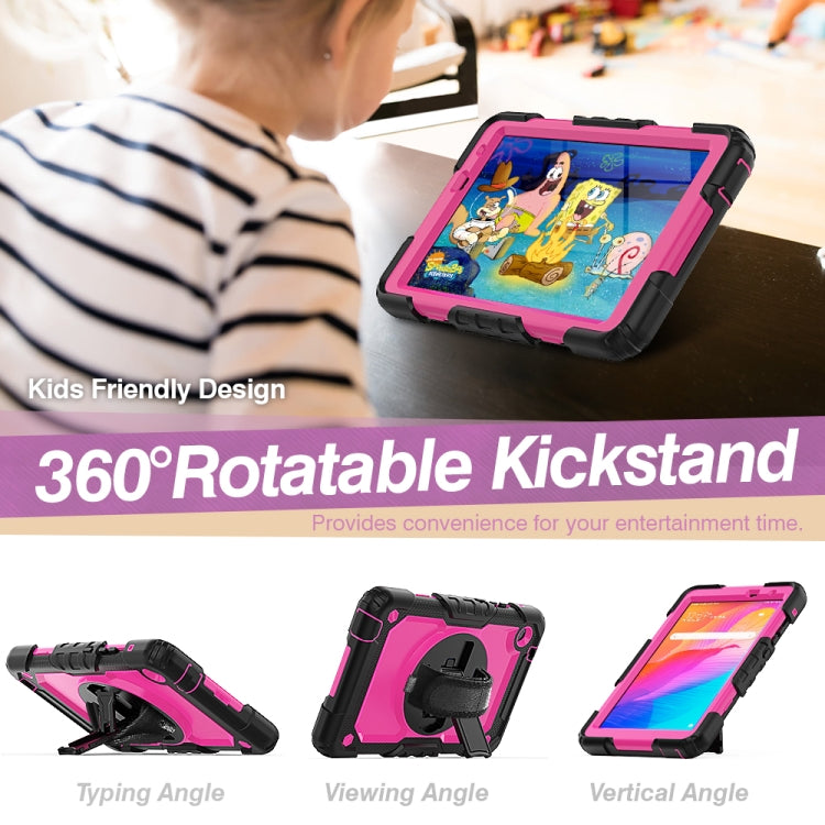 For Huawei MatePad T8 Shockproof Colorful Silicone + PC Protective Case with Holder & Shoulder Strap & Hand Strap