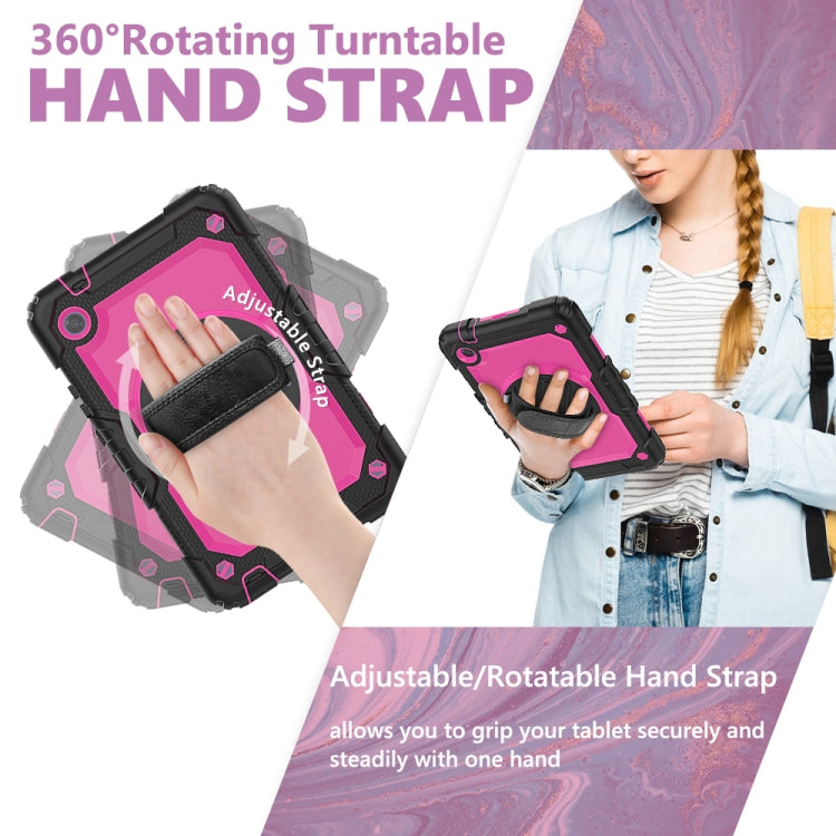 For Huawei MatePad T8 Shockproof Colorful Silicone + PC Protective Case with Holder & Shoulder Strap & Hand Strap