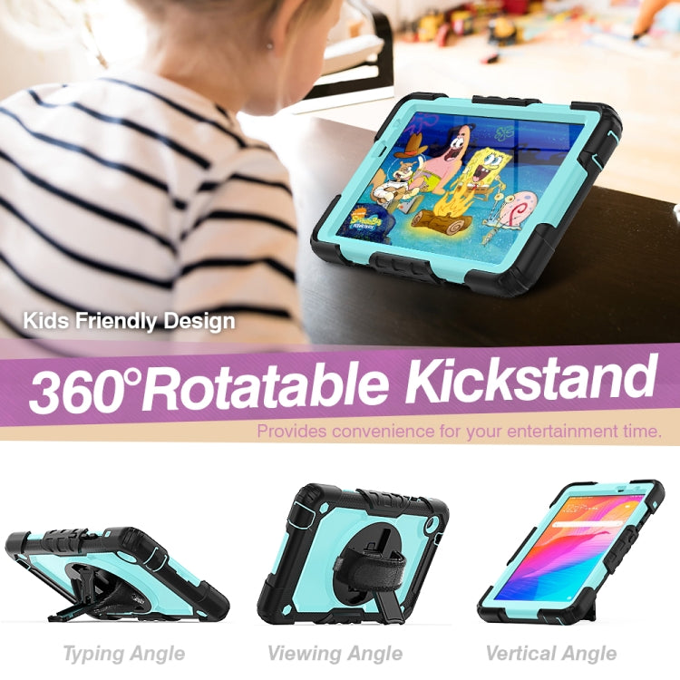 For Huawei MatePad T8 Shockproof Colorful Silicone + PC Protective Case with Holder & Shoulder Strap & Hand Strap