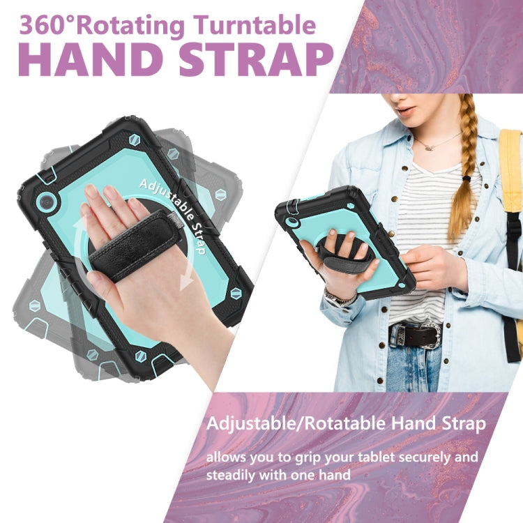 For Huawei MatePad T8 Shockproof Colorful Silicone + PC Protective Case with Holder & Shoulder Strap & Hand Strap