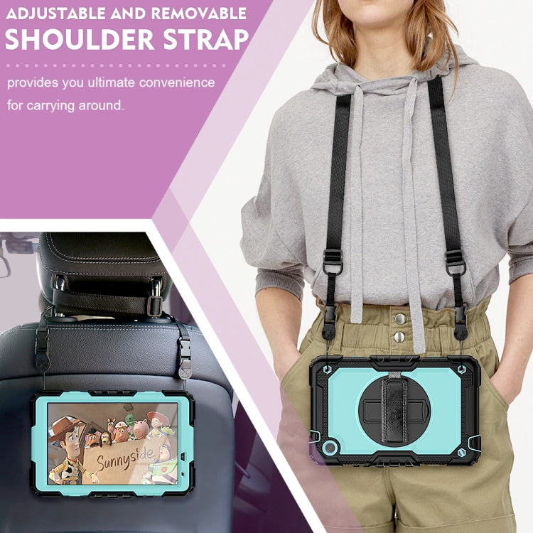 For Huawei MatePad T8 Shockproof Colorful Silicone + PC Protective Case with Holder & Shoulder Strap & Hand Strap