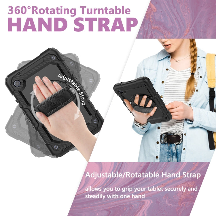 For Huawei MatePad T8 Shockproof Colorful Silicone + PC Protective Case with Holder & Shoulder Strap & Hand Strap