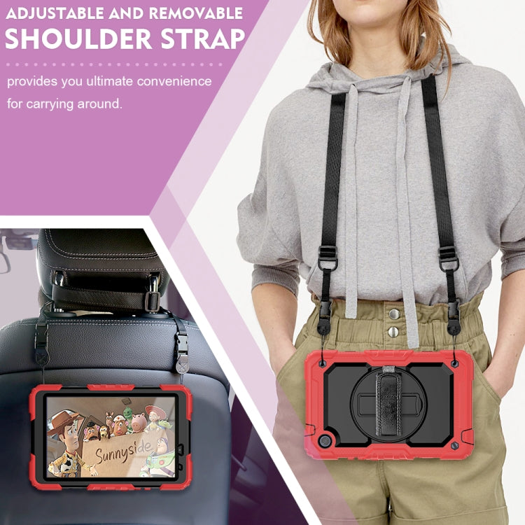 For Huawei MatePad T8 Shockproof Colorful Silicone + PC Protective Case with Holder & Shoulder Strap & Hand Strap