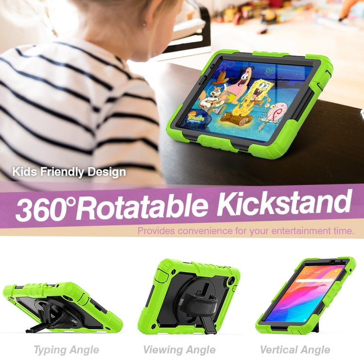 For Huawei MatePad T8 Shockproof Colorful Silicone + PC Protective Case with Holder & Shoulder Strap & Hand Strap