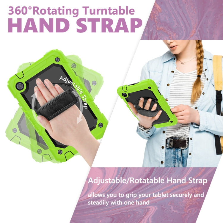 For Huawei MatePad T8 Shockproof Colorful Silicone + PC Protective Case with Holder & Shoulder Strap & Hand Strap