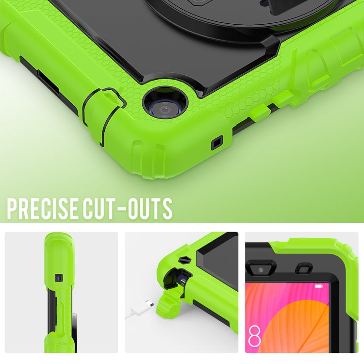 For Huawei MatePad T8 Shockproof Colorful Silicone + PC Protective Case with Holder & Shoulder Strap & Hand Strap
