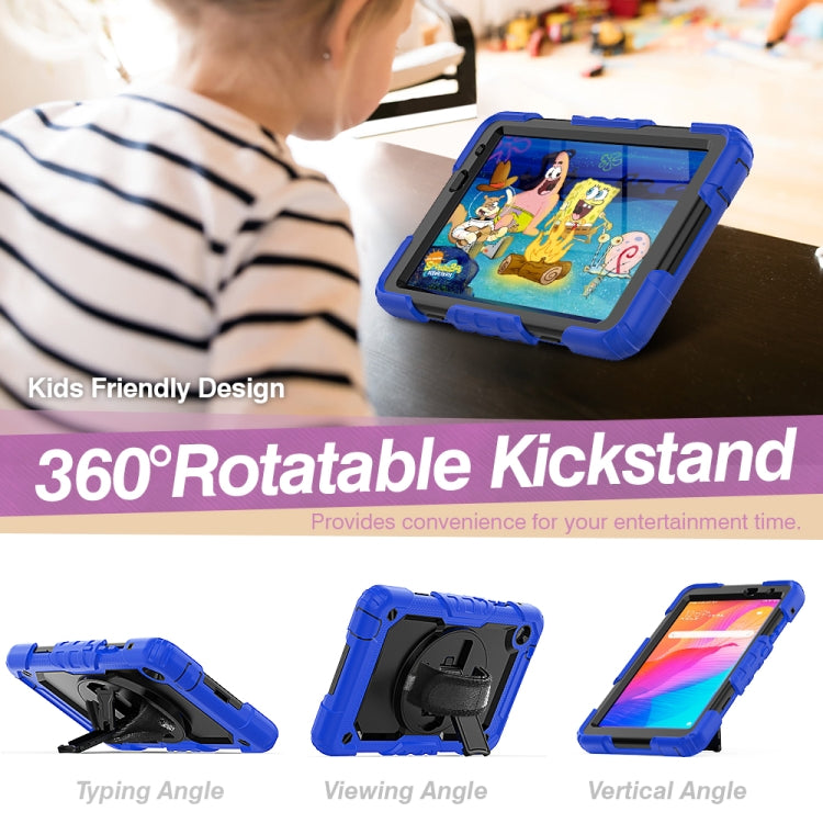 For Huawei MatePad T8 Shockproof Colorful Silicone + PC Protective Case with Holder & Shoulder Strap & Hand Strap