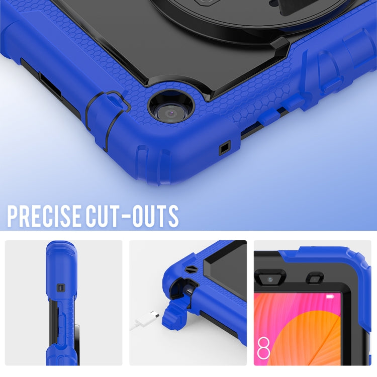 For Huawei MatePad T8 Shockproof Colorful Silicone + PC Protective Case with Holder & Shoulder Strap & Hand Strap
