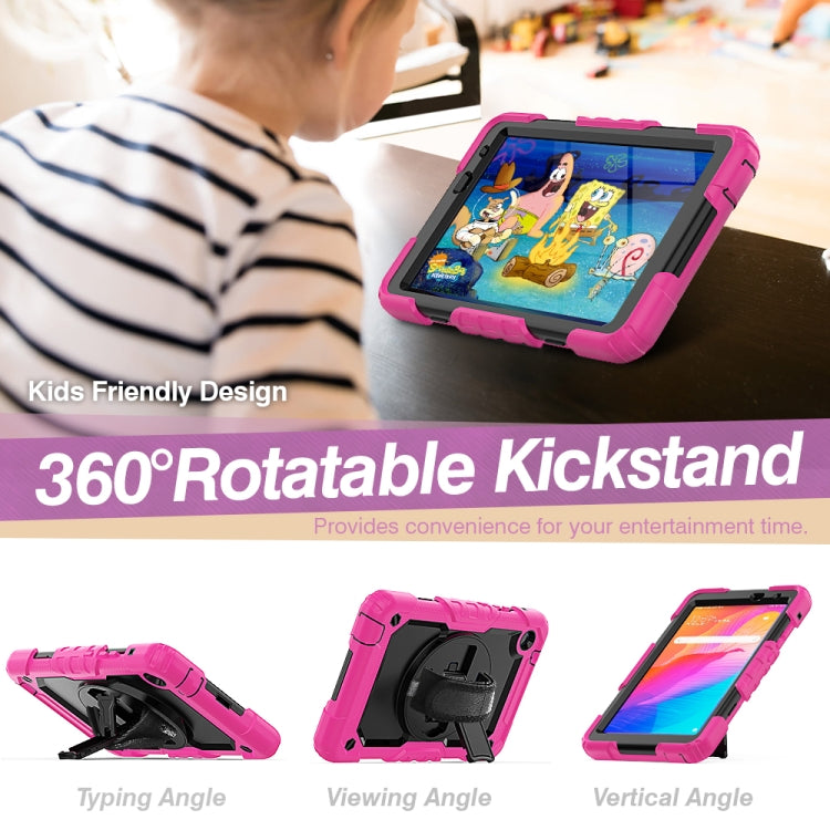 For Huawei MatePad T8 Shockproof Colorful Silicone + PC Protective Case with Holder & Shoulder Strap & Hand Strap