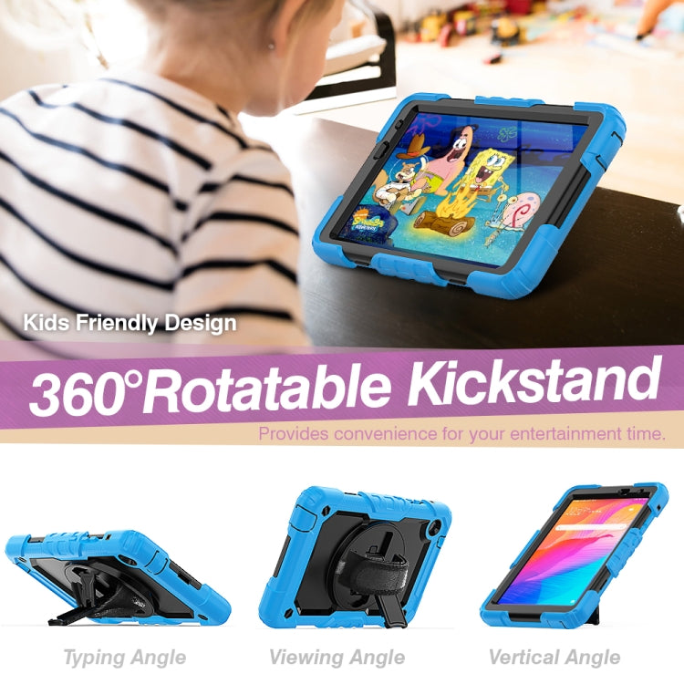 For Huawei MatePad T8 Shockproof Colorful Silicone + PC Protective Case with Holder & Shoulder Strap & Hand Strap