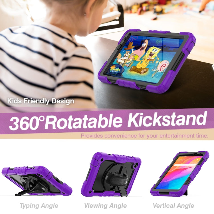 For Huawei MatePad T8 Shockproof Colorful Silicone + PC Protective Case with Holder & Shoulder Strap & Hand Strap