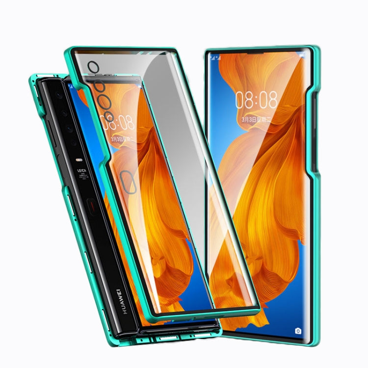 For Huawei Mate Xs Ultra Slim Double Sides Magnetic Adsorption Angular Frame Tempered Glass Magnet Flip Case
