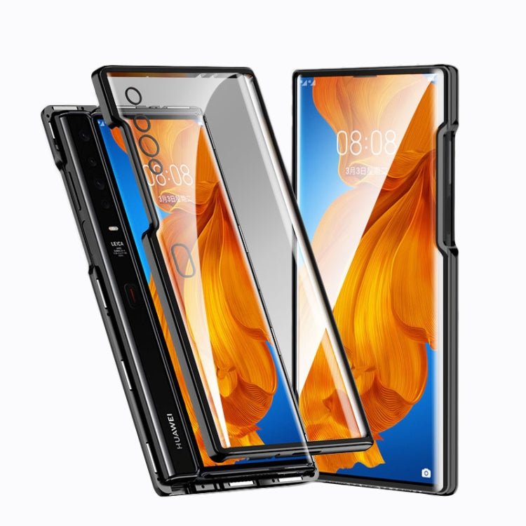 For Huawei Mate Xs Ultra Slim Double Sides Magnetic Adsorption Angular Frame Tempered Glass Magnet Flip Case