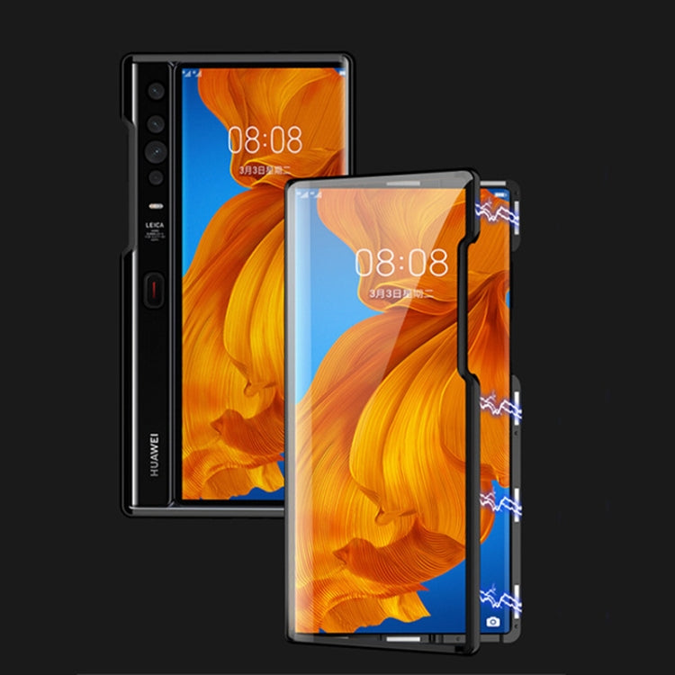 For Huawei Mate Xs Ultra Slim Double Sides Magnetic Adsorption Angular Frame Tempered Glass Magnet Flip Case