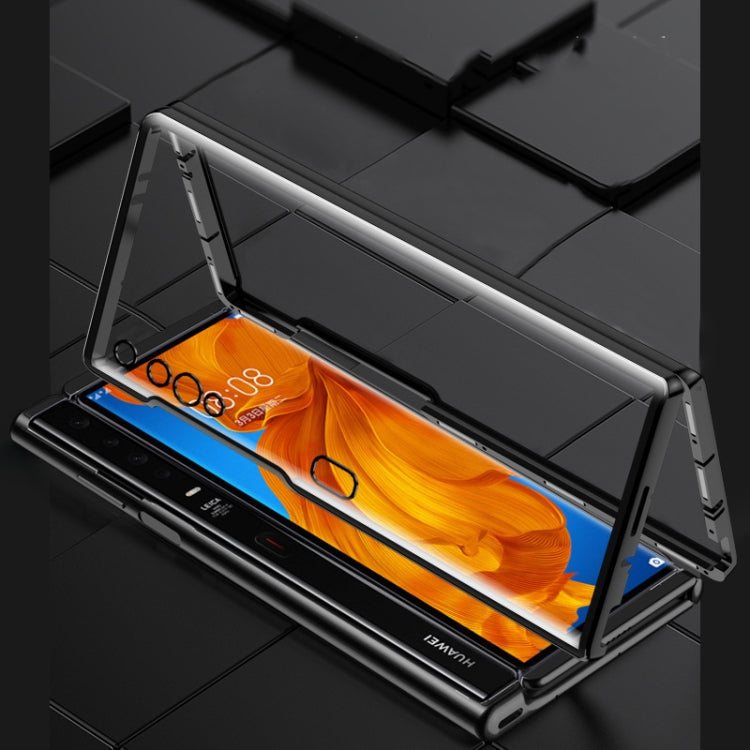 For Huawei Mate Xs Ultra Slim Double Sides Magnetic Adsorption Angular Frame Tempered Glass Magnet Flip Case