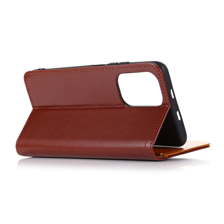 For OPPO Realme GT 5G 3-Color Pearl Texture Magnetic Buckle Horizontal Flip PU Leather Case with Card Slots & Wallet & Holder