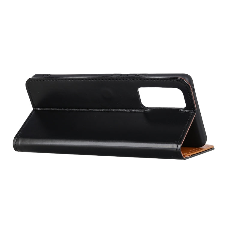 For OPPO Realme V15 5G 3-Color Pearl Texture Magnetic Buckle Horizontal Flip PU Leather Case with Card Slots & Wallet & Holder