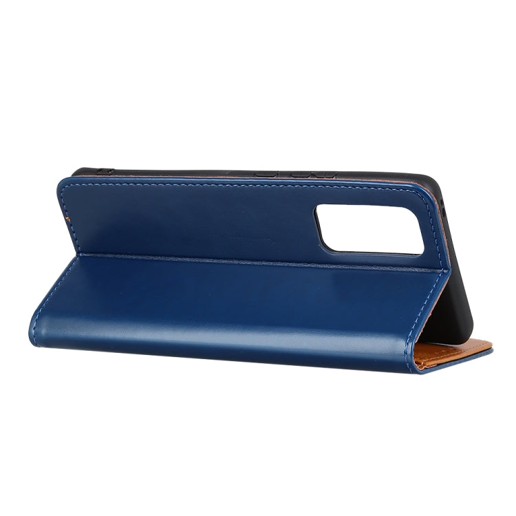 For OPPO Realme V15 5G 3-Color Pearl Texture Magnetic Buckle Horizontal Flip PU Leather Case with Card Slots & Wallet & Holder