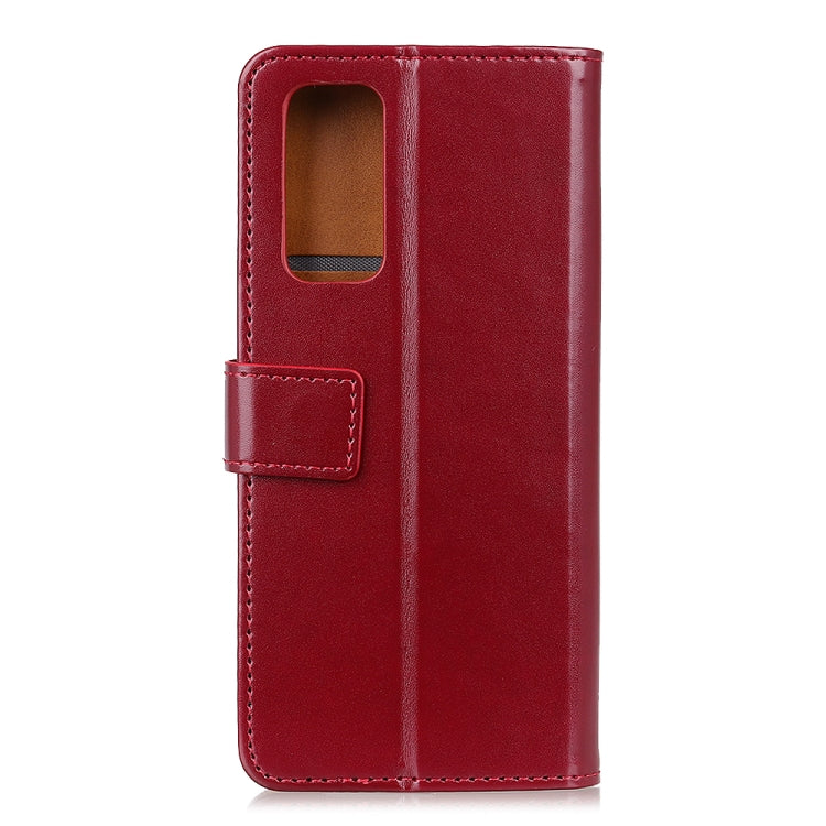 For OPPO Realme V15 5G 3-Color Pearl Texture Magnetic Buckle Horizontal Flip PU Leather Case with Card Slots & Wallet & Holder