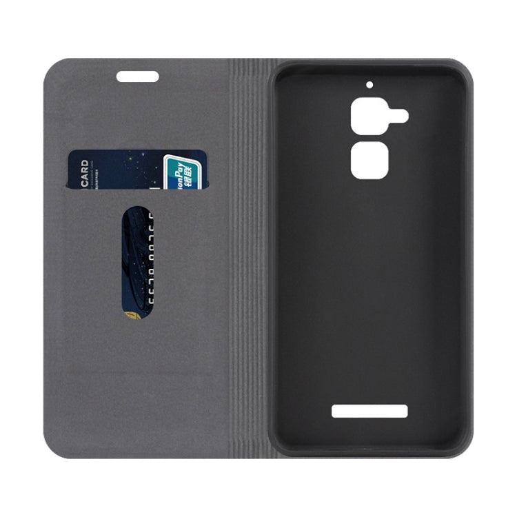 For Asus Zenfone 3 Max ZC520TL Canvas Three-color Stitching Business Horizontal Flip Leather Case with Holder & Card Slot
