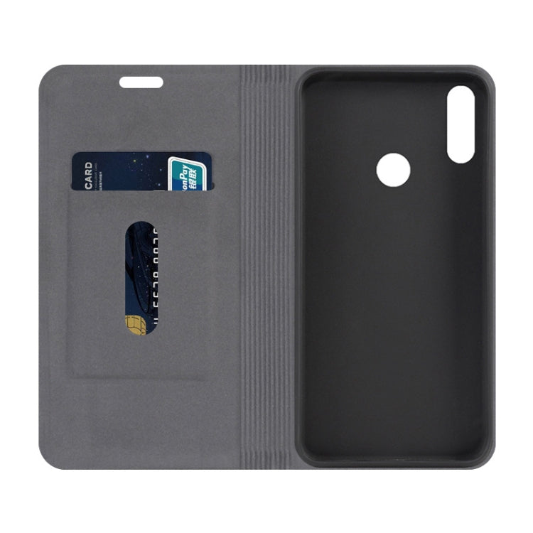 For Asus Zenfone Max Pro (M2) ZB631KL Canvas Three-color Stitching Business Horizontal Flip Leather Case with Holder & Card Slot