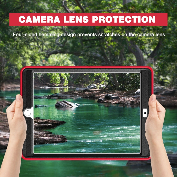 For iPad 10.2 2021 / 2020 / 2019 360 Degree Rotation PC + TPU Protective Case with Holder & Hand-strap & Pen Slot