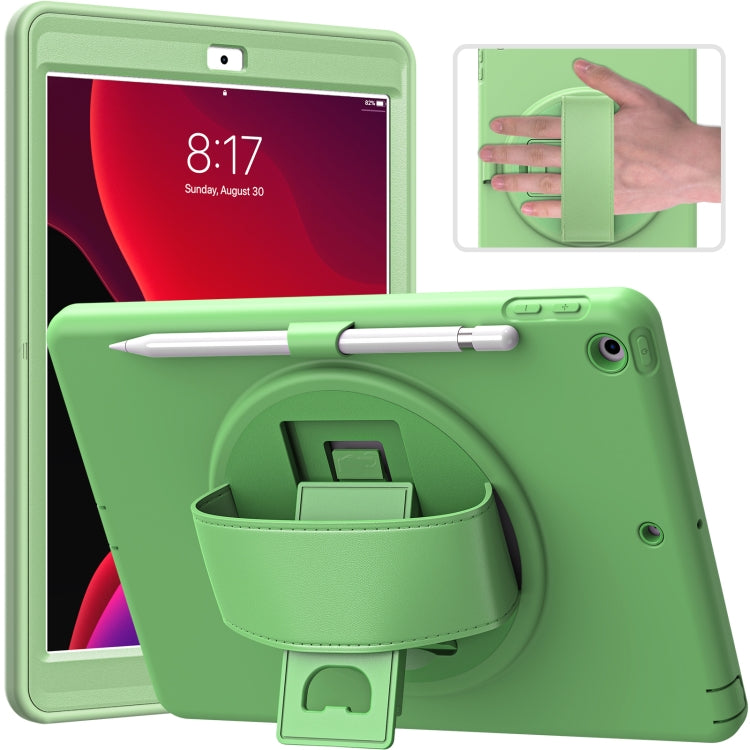For iPad 10.2 2021 / 2020 / 2019 360 Degree Rotation PC + TPU Protective Case with Holder & Hand-strap & Pen Slot