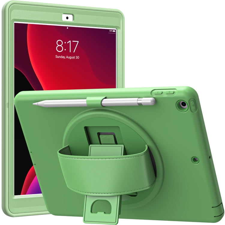 For iPad 10.2 2021 / 2020 / 2019 360 Degree Rotation PC + TPU Protective Case with Holder & Hand-strap & Pen Slot