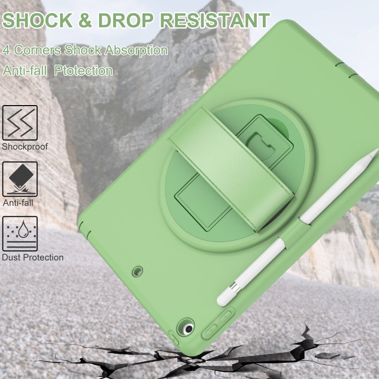 For iPad 10.2 2021 / 2020 / 2019 360 Degree Rotation PC + TPU Protective Case with Holder & Hand-strap & Pen Slot