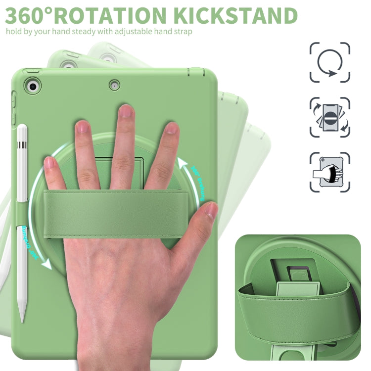 For iPad 10.2 2021 / 2020 / 2019 360 Degree Rotation PC + TPU Protective Case with Holder & Hand-strap & Pen Slot