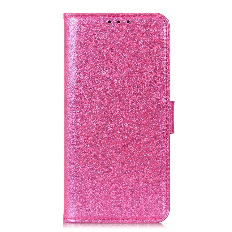 For Galaxy A70s Glitter Powder Waterproof Horizontal Flip Leather Case with Card Slots & Holder