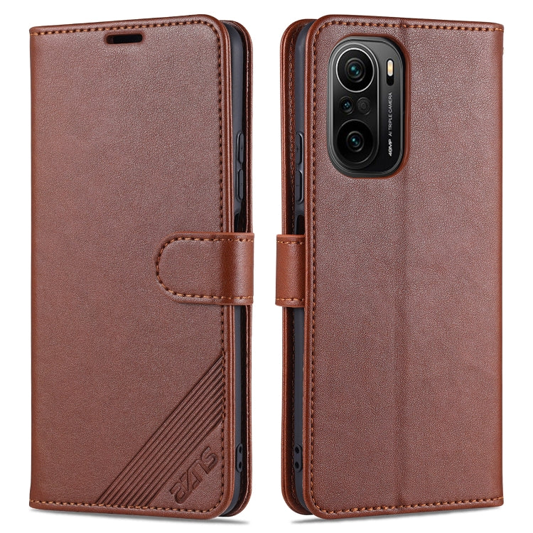 For Xiaomi Redmi K40 AZNS Sheepskin Texture Horizontal Flip Leather Case with Holder & Card Slots & Wallet