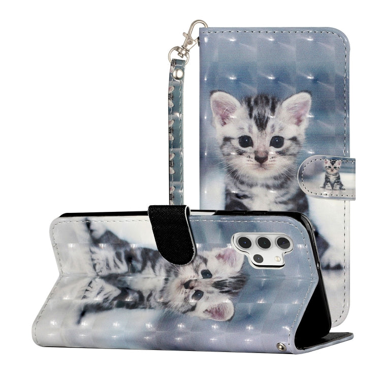 For Samsung Galaxy A32 5G 3D Pattern Horizontal Flip PU Leather Case with Holder & Card Slots & Wallet