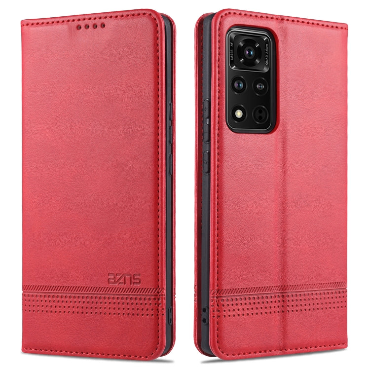 For Honor V40 5G AZNS Magnetic Calf Texture Horizontal Flip Leather Case with Card Slots & Holder & Wallet