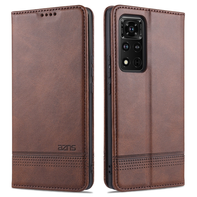 For Honor V40 5G AZNS Magnetic Calf Texture Horizontal Flip Leather Case with Card Slots & Holder & Wallet
