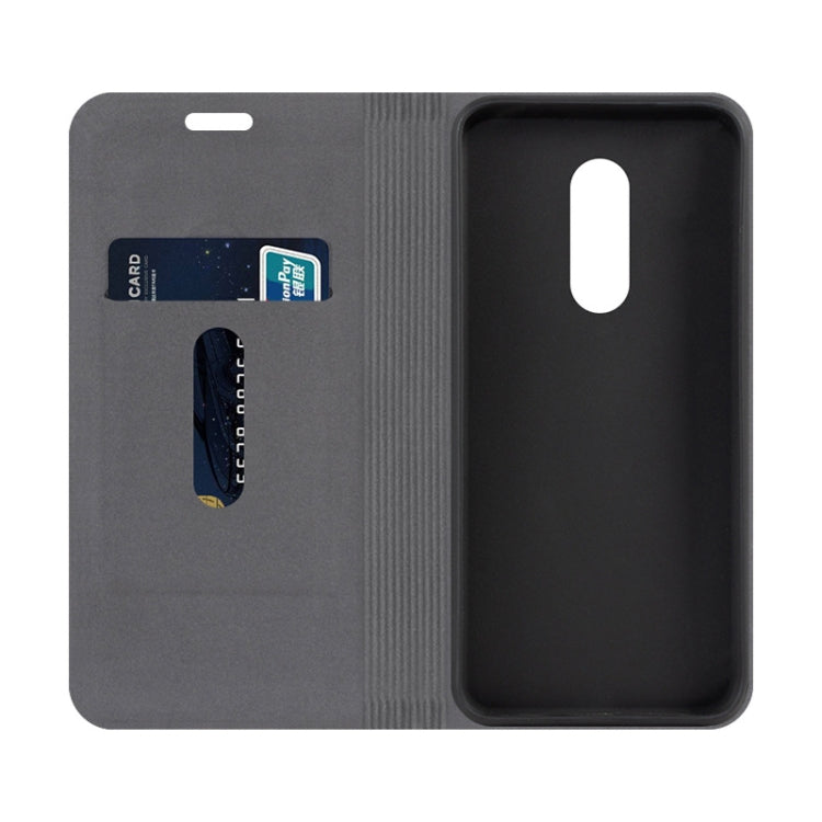 For Alcatel 3 2018 / AL 3 2018 Canvas Three-color Stitching Business Horizontal Flip Leather Case with Holder & Card Slot