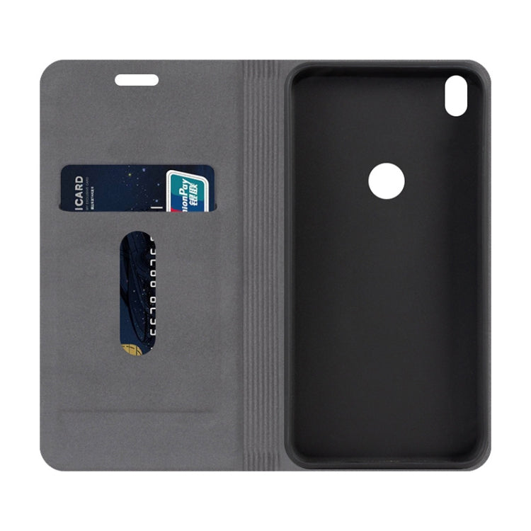 For Alcatel Shine Lite Canvas Three-color Stitching Business Horizontal Flip Leather Case with Holder & Card Slot
