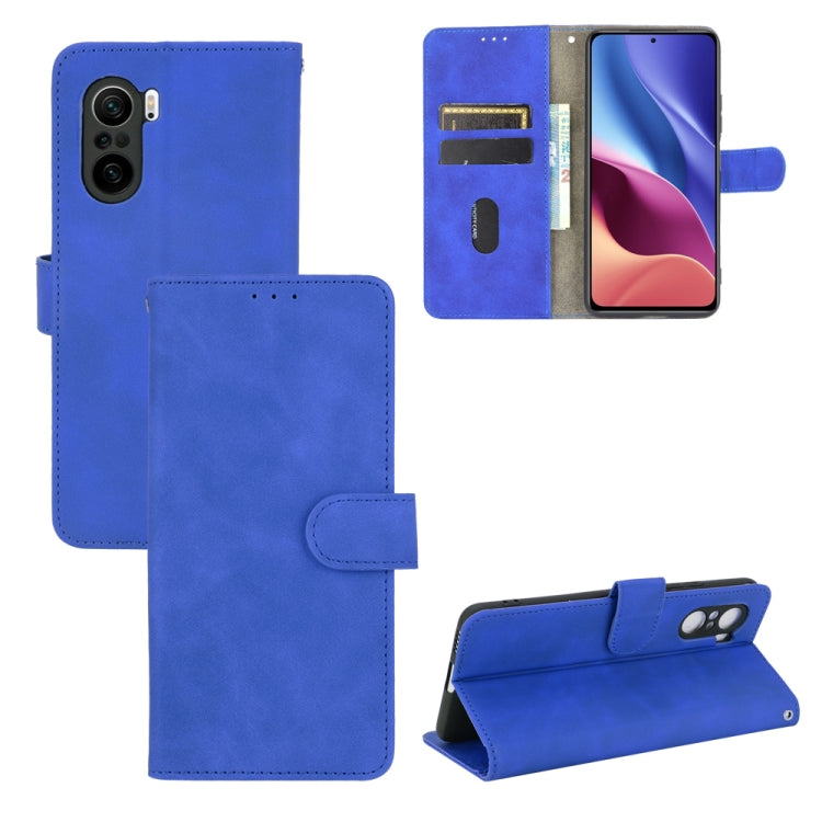 For Xiaomi Redmi K40 / K40 Pro Solid Color Skin Feel Magnetic Buckle Horizontal Flip Calf Texture PU Leather Case with Holder & Card Slots & Wallet