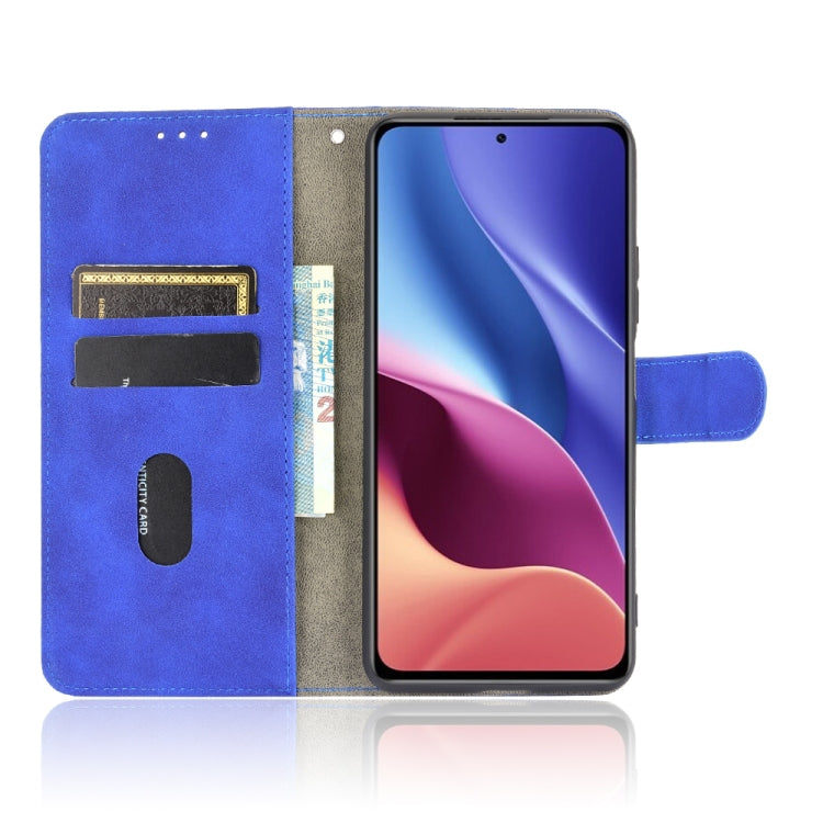 For Xiaomi Redmi K40 / K40 Pro Solid Color Skin Feel Magnetic Buckle Horizontal Flip Calf Texture PU Leather Case with Holder & Card Slots & Wallet