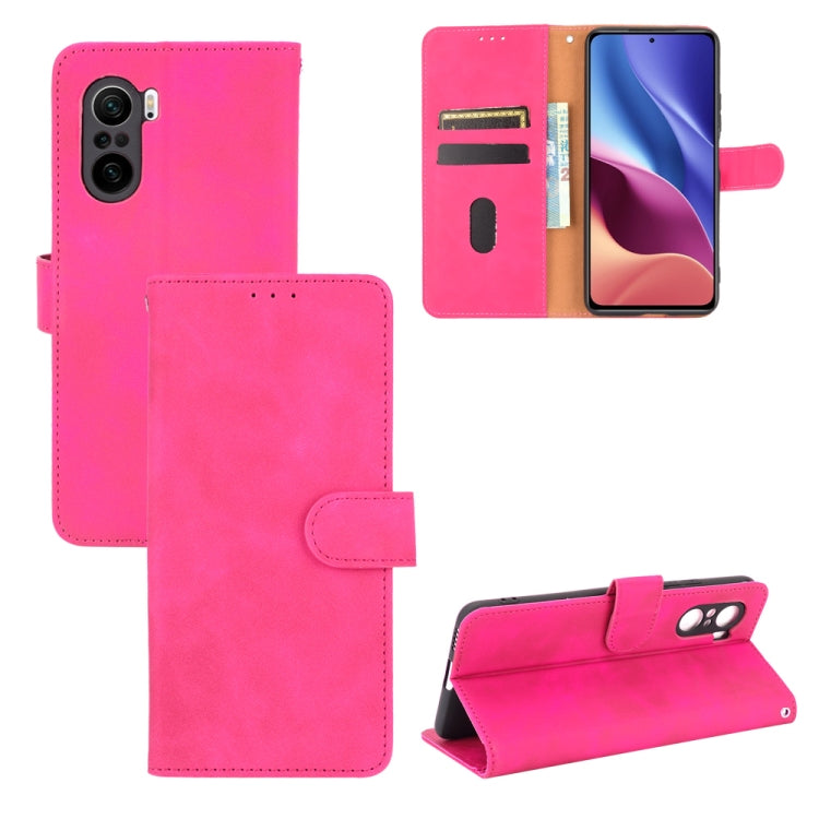 For Xiaomi Redmi K40 / K40 Pro Solid Color Skin Feel Magnetic Buckle Horizontal Flip Calf Texture PU Leather Case with Holder & Card Slots & Wallet