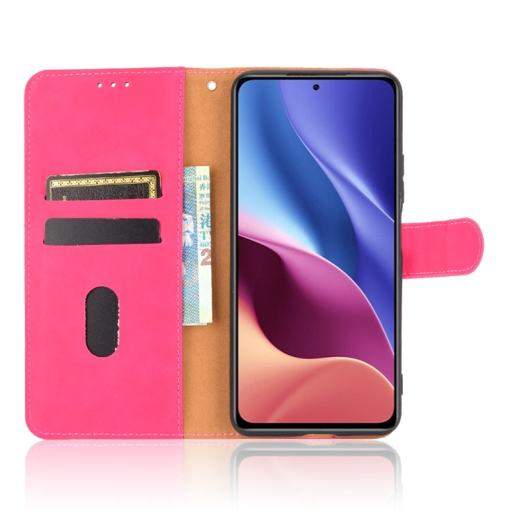 For Xiaomi Redmi K40 / K40 Pro Solid Color Skin Feel Magnetic Buckle Horizontal Flip Calf Texture PU Leather Case with Holder & Card Slots & Wallet