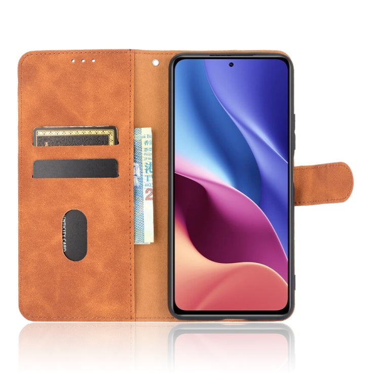 For Xiaomi Redmi K40 / K40 Pro Solid Color Skin Feel Magnetic Buckle Horizontal Flip Calf Texture PU Leather Case with Holder & Card Slots & Wallet