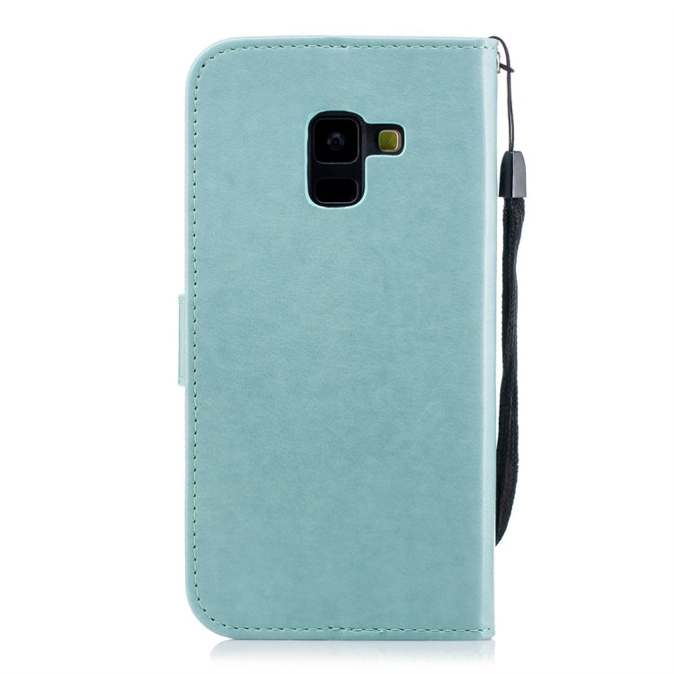 For Galaxy A8 (2018) Plum Flowers Pattern Horizontal Flip Leather Case with Holder & Card Slots & Wallet & Lanyard
