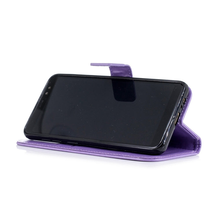 For Galaxy A8 (2018) Plum Flowers Pattern Horizontal Flip Leather Case with Holder & Card Slots & Wallet & Lanyard