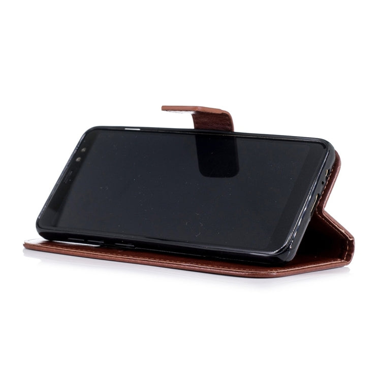 For Galaxy A8 (2018) Plum Flowers Pattern Horizontal Flip Leather Case with Holder & Card Slots & Wallet & Lanyard