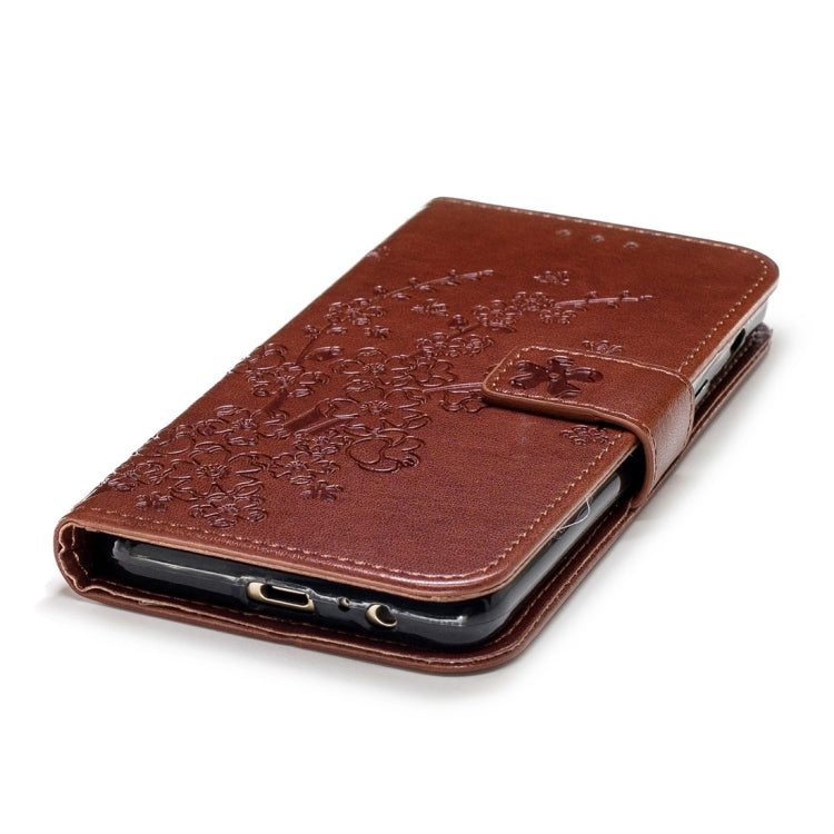For Galaxy A8 (2018) Plum Flowers Pattern Horizontal Flip Leather Case with Holder & Card Slots & Wallet & Lanyard