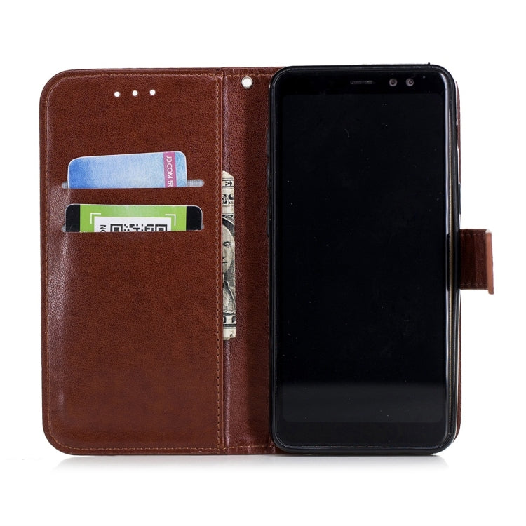 For Galaxy A8 (2018) Plum Flowers Pattern Horizontal Flip Leather Case with Holder & Card Slots & Wallet & Lanyard