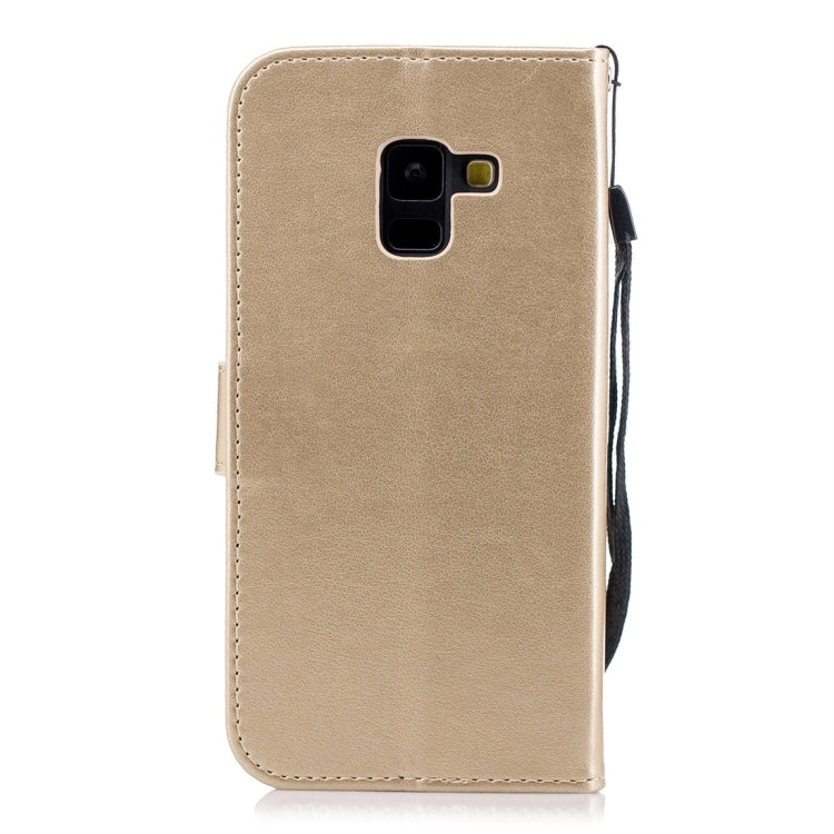For Galaxy A8 (2018) Plum Flowers Pattern Horizontal Flip Leather Case with Holder & Card Slots & Wallet & Lanyard
