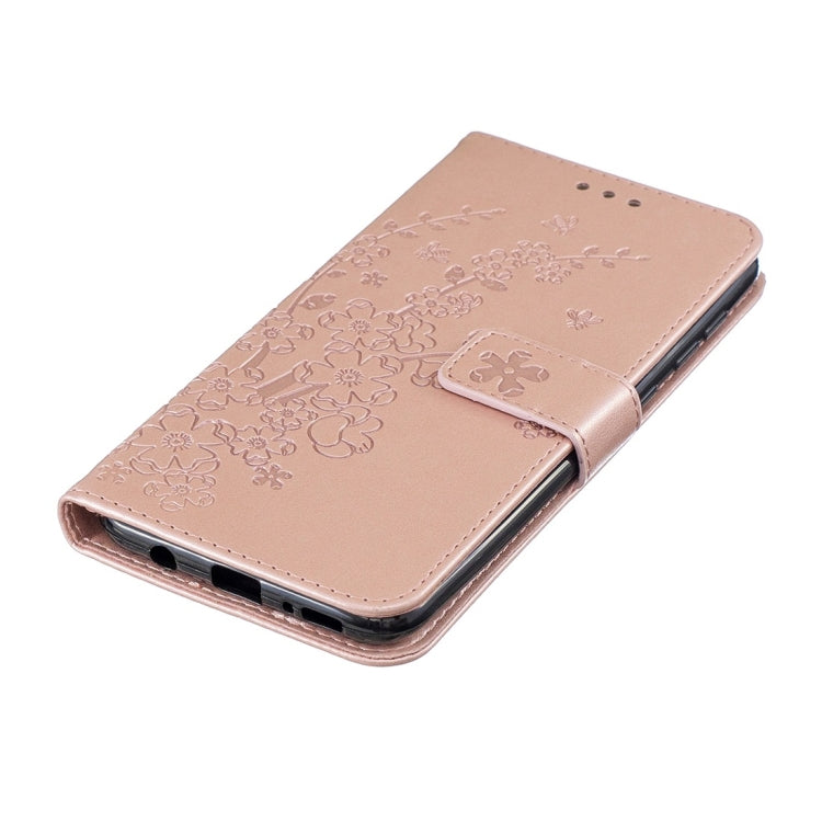 For Galaxy A30 Plum Flowers Pattern Horizontal Flip Leather Case with Holder & Card Slots & Wallet & Lanyard