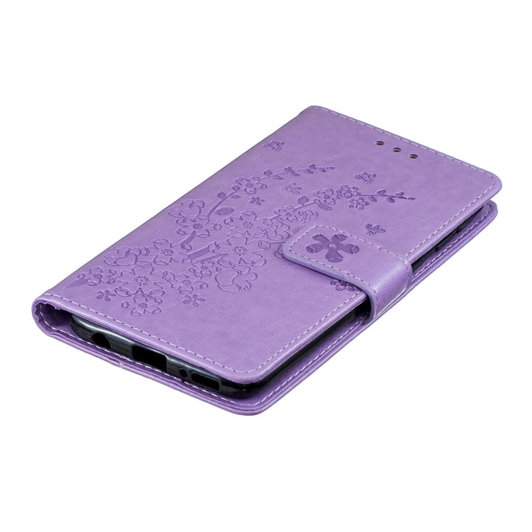 For Galaxy A40 Plum Flowers Pattern Horizontal Flip Leather Case with Holder & Card Slots & Wallet & Lanyard